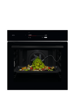 AEG TT9PB831AB Built In Electric Single Oven, Black, Black