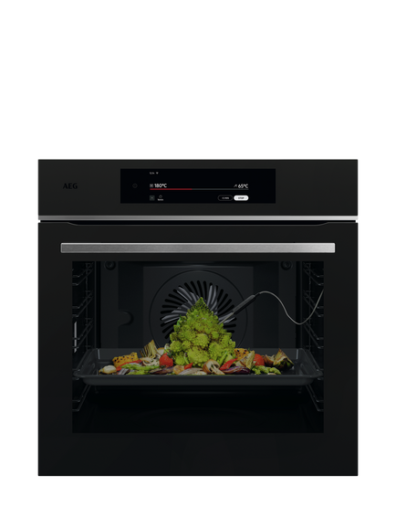 AEG TT9PB831AT Built In Electric Single Oven, Matt Black, Matt Black