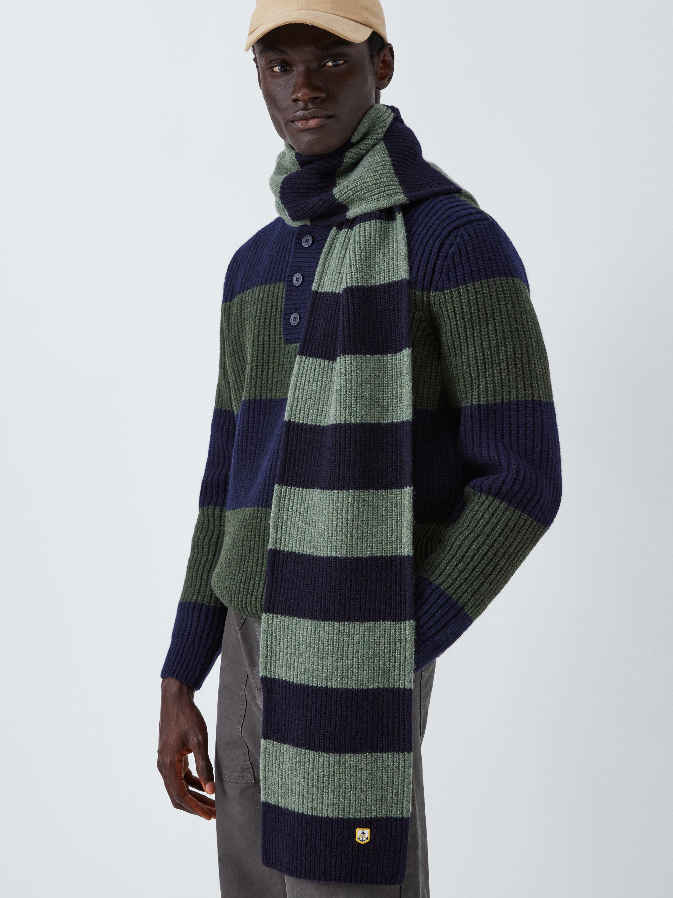 Product image 1 of 5, which shows Armor Lux Striped Wool Scarf, Navire