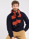 Armor Lux Striped Ribbed Wool Scarf, Navire