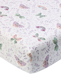 Pottery Barn Kids Margot Fitted Cot Sheet, Lavender, Lavender