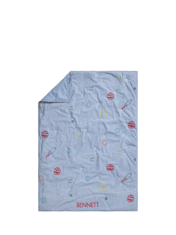 Pottery Barn Kids Baby Space Cotton Quilted Bedspread, Chambray, Chambray