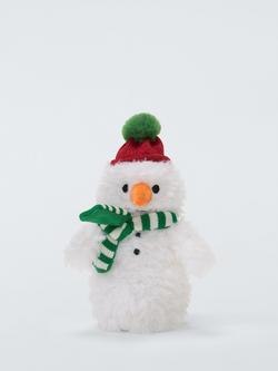 John Lewis Snowman Soft Toy, H16cm, White