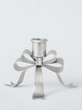 John Lewis Metal Bow Candle Holder, Silver