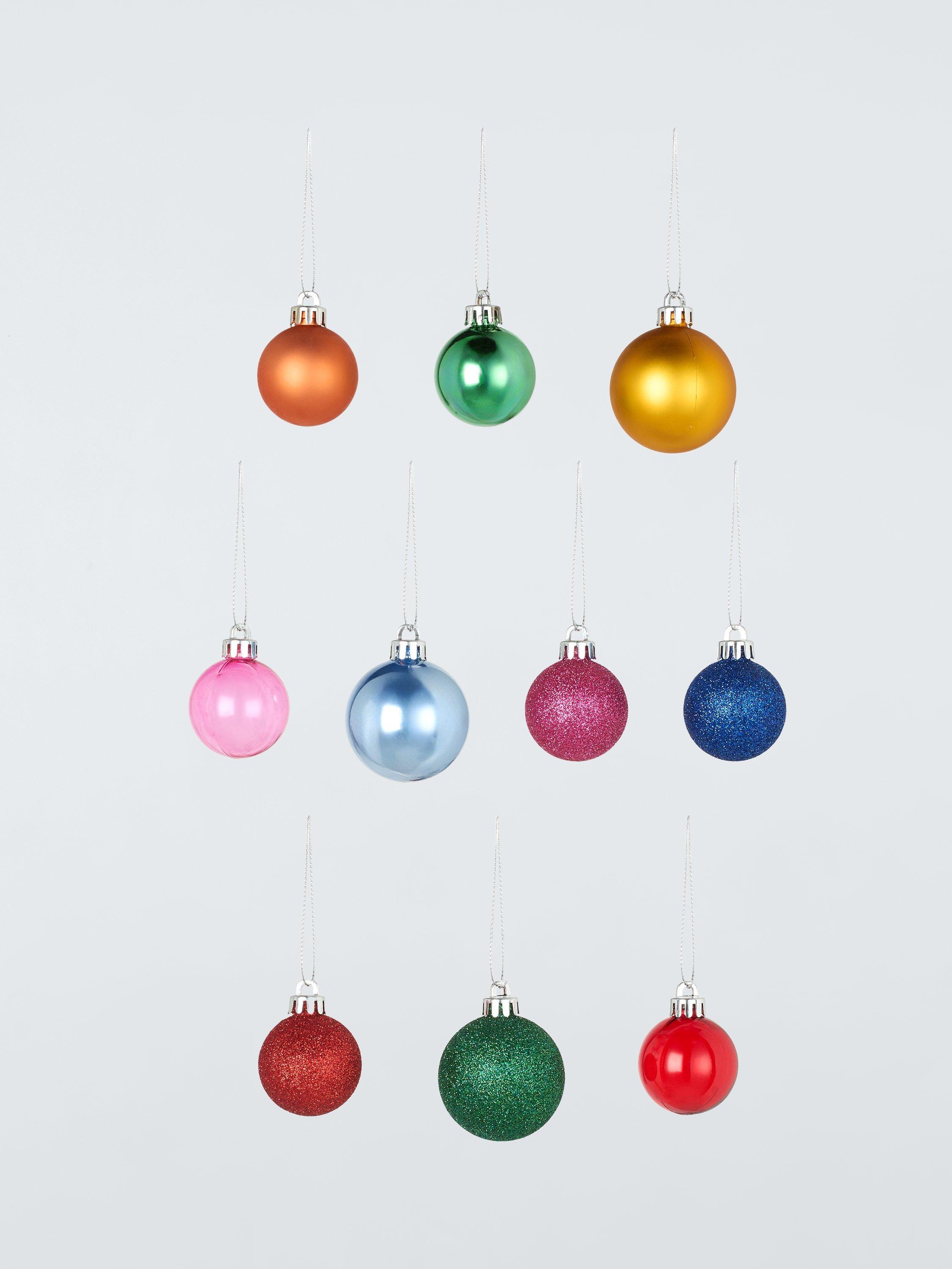 John Lewis Small Shatterproof Baubles, Box of 100, Multi