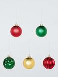 John Lewis Shatterproof Baubles, Box of 30, Red/Gold