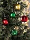 John Lewis Shatterproof Baubles, Box of 30, Red/Gold