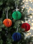 John Lewis Felt Concertina Baubles, Pack of 4, Multi