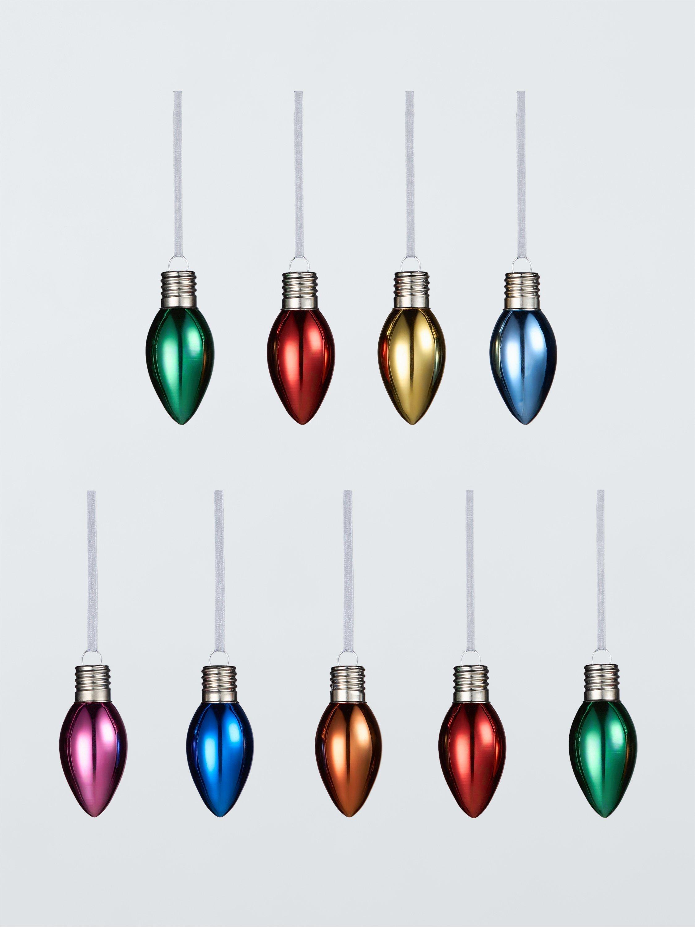 John Lewis Light Bulb Baubles, Pack of 9, Multi