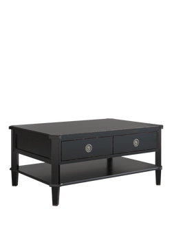 Laura Ashley Henshaw 2 Drawer Coffee Table, Black, Black