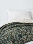 John Lewis Giardino Linen Blend Quilted Bedspread, Green