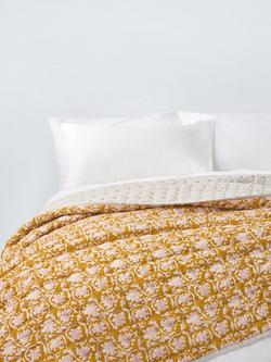 John Lewis Kala Quilted Bedspread, Multi, Yellow Mid