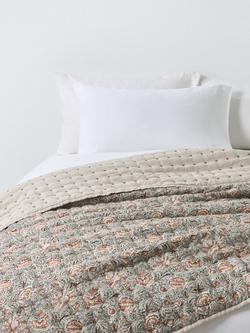 John Lewis Marigold Quilted Bedspread, Grey Mid, Grey Mid