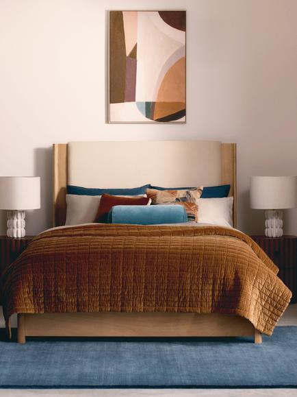 John Lewis Velvet Modern Luxe Quilt, Copper - view 2, Copper