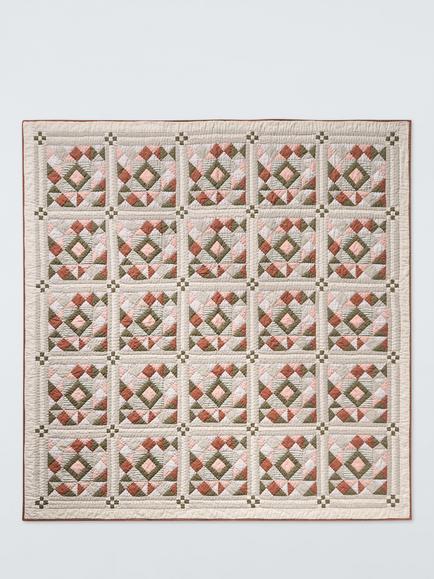 John Lewis Patchwork Cotton Linen Blend Quilt, Avocado - view 2, Avocado