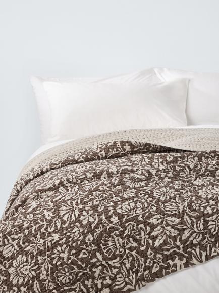 John Lewis Widemar Linen Blend Quilt, Cocoa