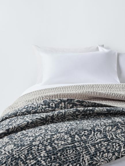 John Lewis Widemar Linen Blend Quilt, Loch Blue