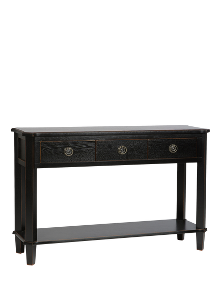 Laura Ashley Henshaw 3 Drawer Console Table, Black, Black