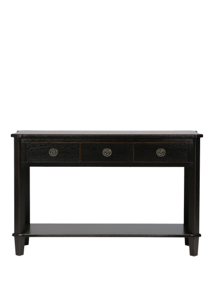 Laura Ashley Henshaw 3 Drawer Console Table, Black - view 2, Black
