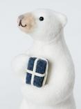 John Lewis Standing Polar Bear with Present Figure
