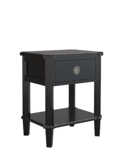 Laura Ashley Henshaw 1 Drawer Side Table, Black, Black