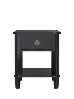 Laura Ashley Henshaw 1 Drawer Side Table, Black - view 2, Black