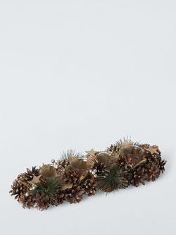 John Lewis Pinecone & Star Triple Tealight Holder - view 2, Natural