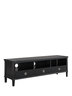 Laura Ashley Henshaw 3 Drawer Corner TV Unit, Black, Black