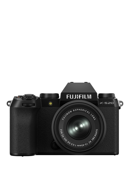 Fujifilm X-S20 Compact System Camera with XC 15-45mm Lens, 6K/4K Ultra HD, 26.1MP, Wi-Fi, Bluetooth, OLED EVF, 3” Vari-angle LCD Touch Screen, Black, Black
