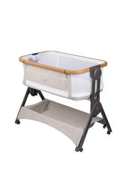 BabaBing! Bedside and Travel Crib, Beige/White, Beige/White