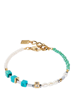COEUR DE LION Princess Fusion Pearls Bracelet, Gold/Turquoise, Turquoise/Multi