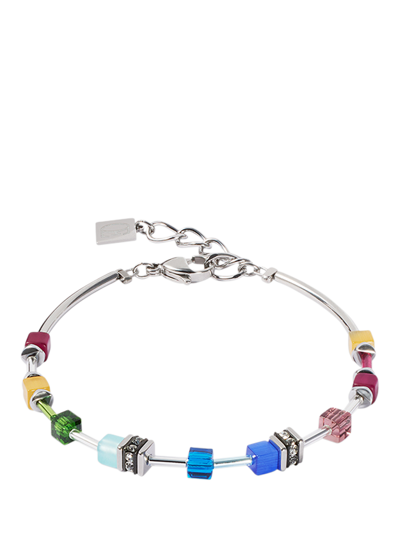 COEUR DE LION GeoCUBE® Lite Mini Bracelet, Rainbow/Silver