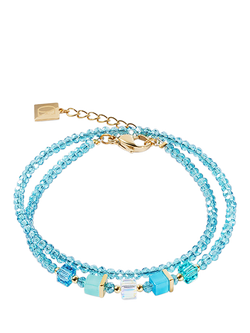COEUR DE LION Joyful Colours Update Wrap Bracelet, Gold/Turquoise, Turquoise