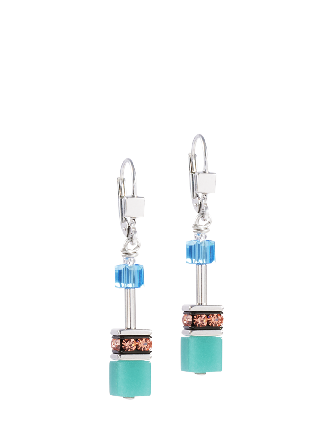Product image 1 of 1, which shows COEUR DE LION GeoCUBE® Iconic Earrings, Magic Silver