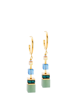 COEUR DE LION GeoCUBE® Precious Statement Earrings, Gold Spring, Green/Multi