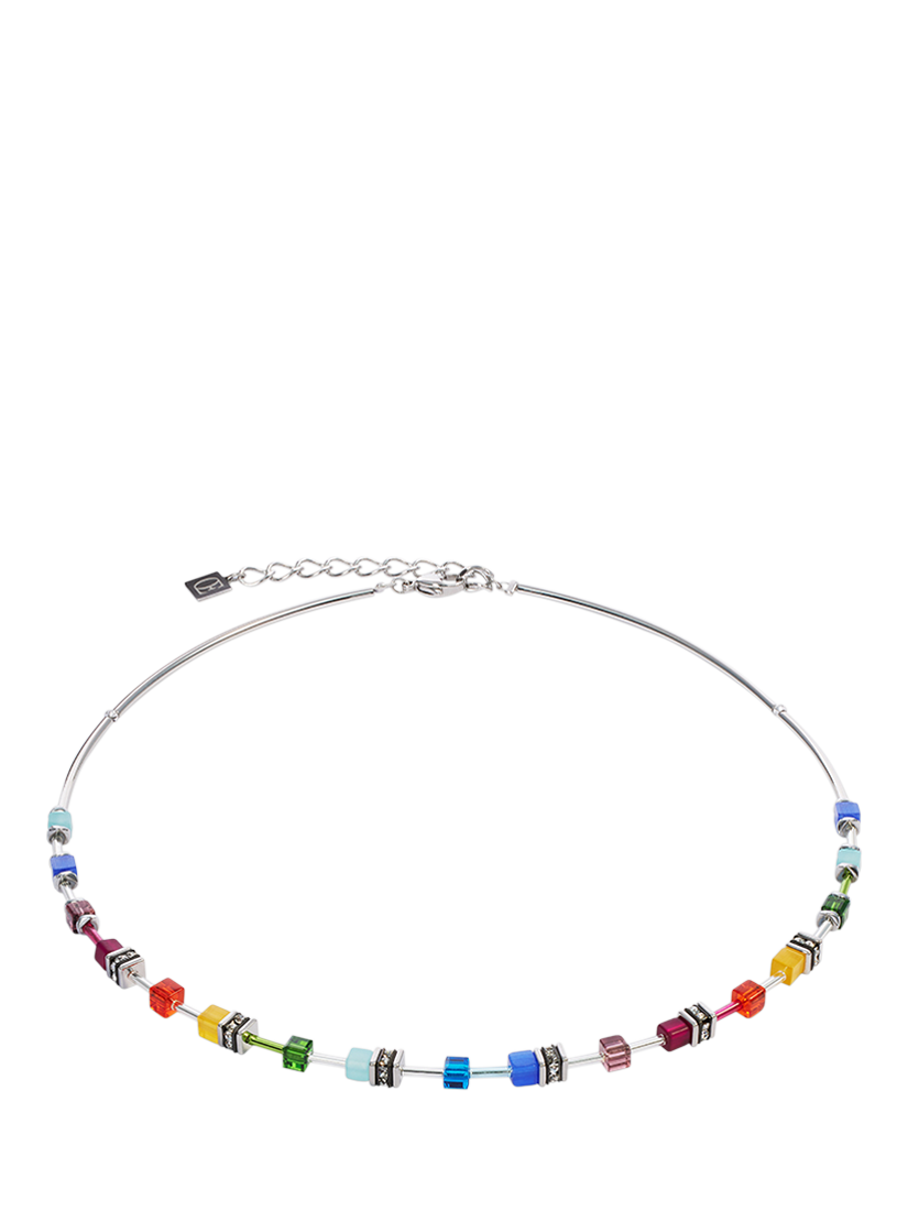 COEUR DE LION GeoCUBE® Lite Mini Necklace, Rainbow/Silver