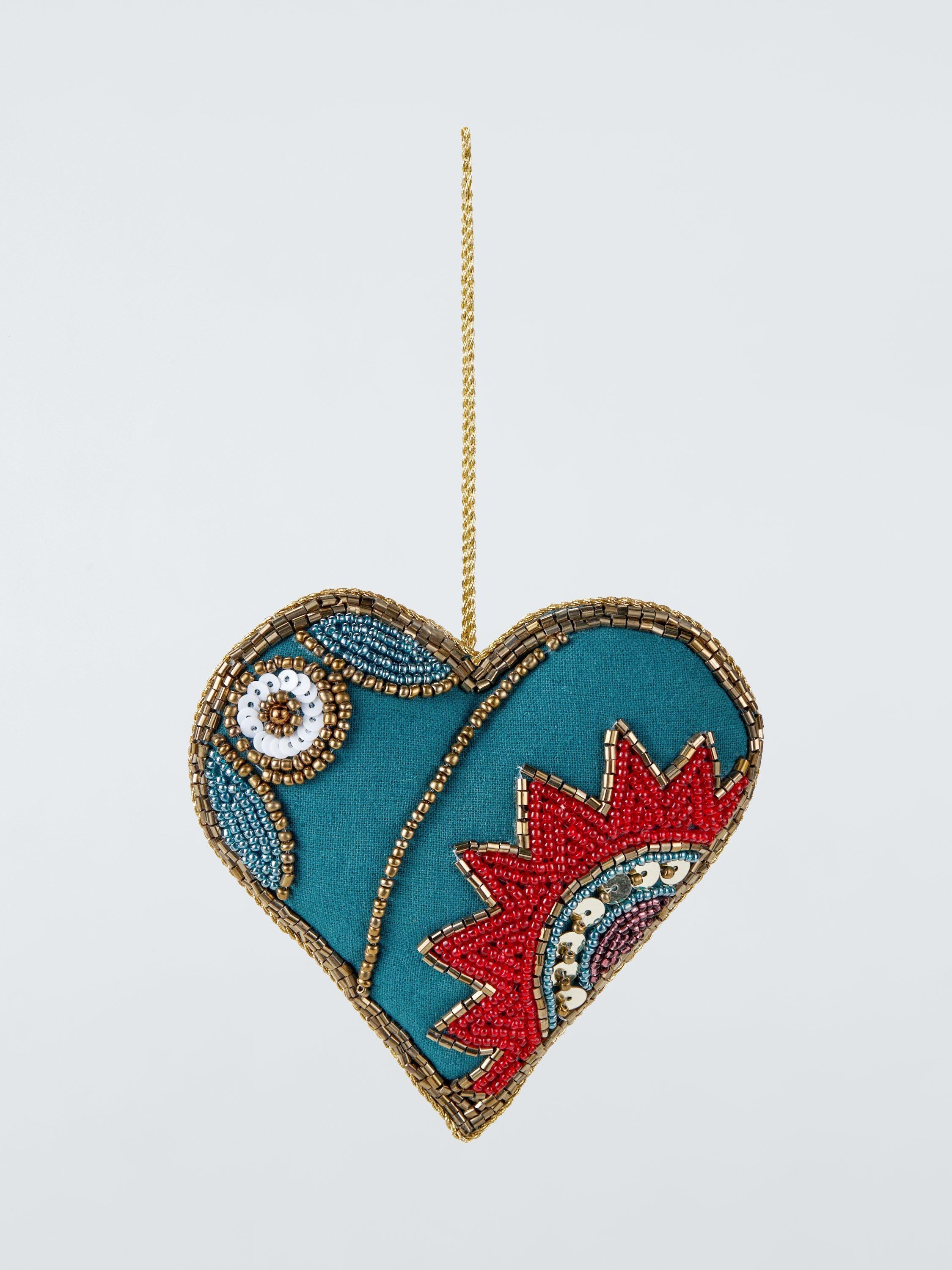 John Lewis Enchanting Tales Beaded Heart Tree Decoration