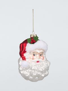 John Lewis Heirloom Splendour Retro Santa Head Bauble