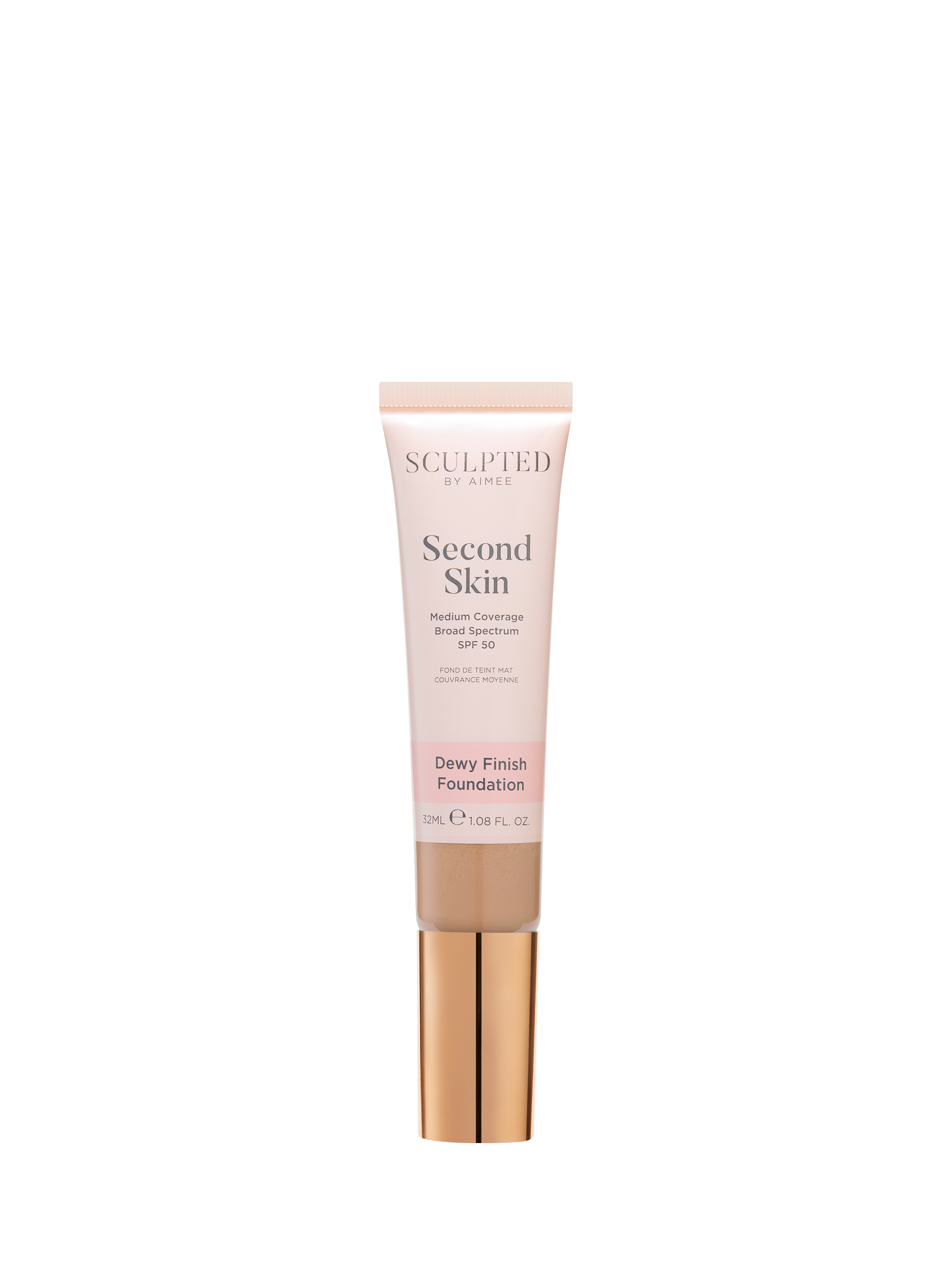 Product image 1 of 4, which shows Sculpted By Aimee Second Skin Dewy Foundation, Light Medium 3.8