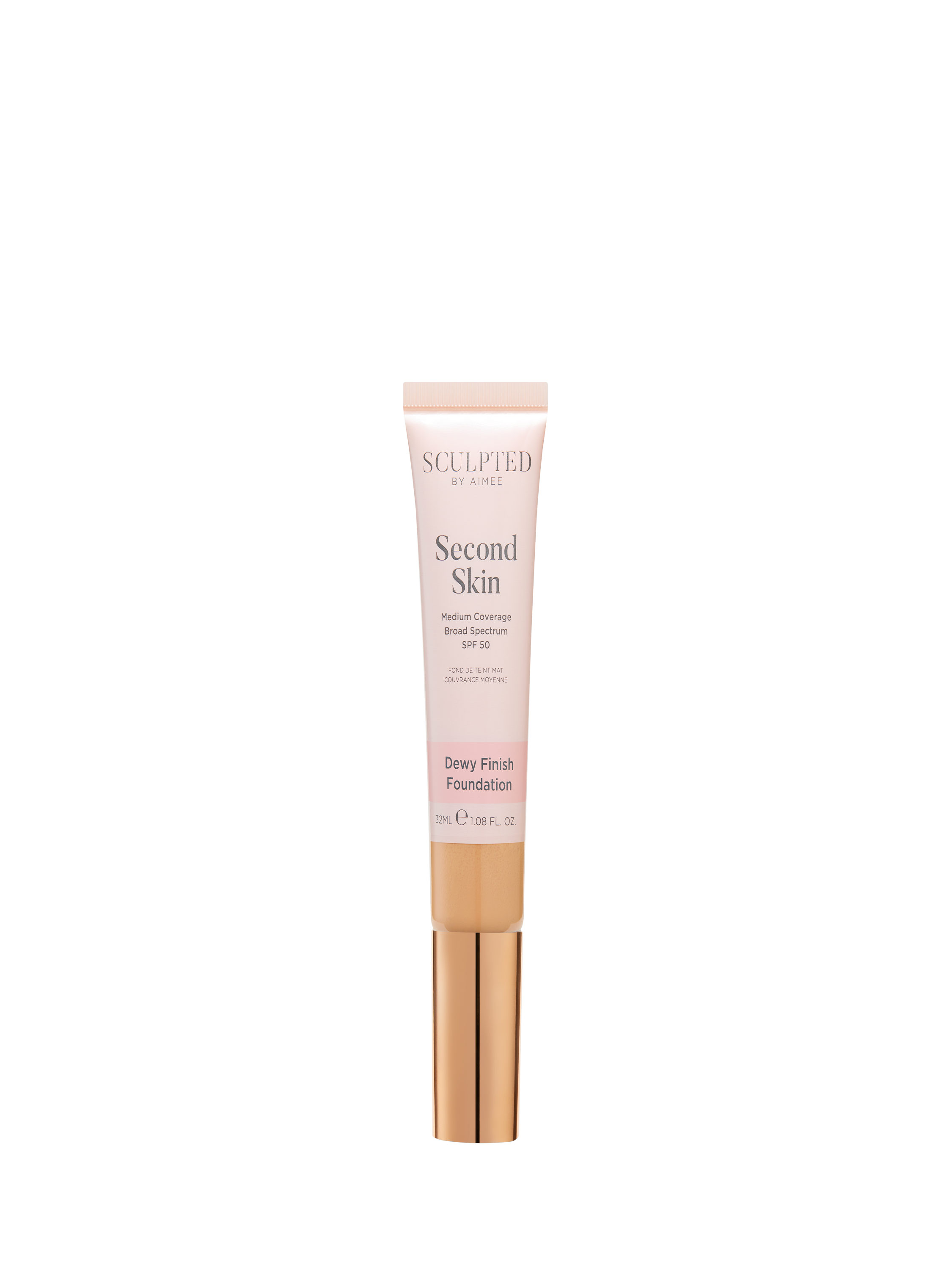 Product image 1 of 4, which shows Sculpted By Aimee Second Skin Dewy Foundation, Medium Golden 4.25