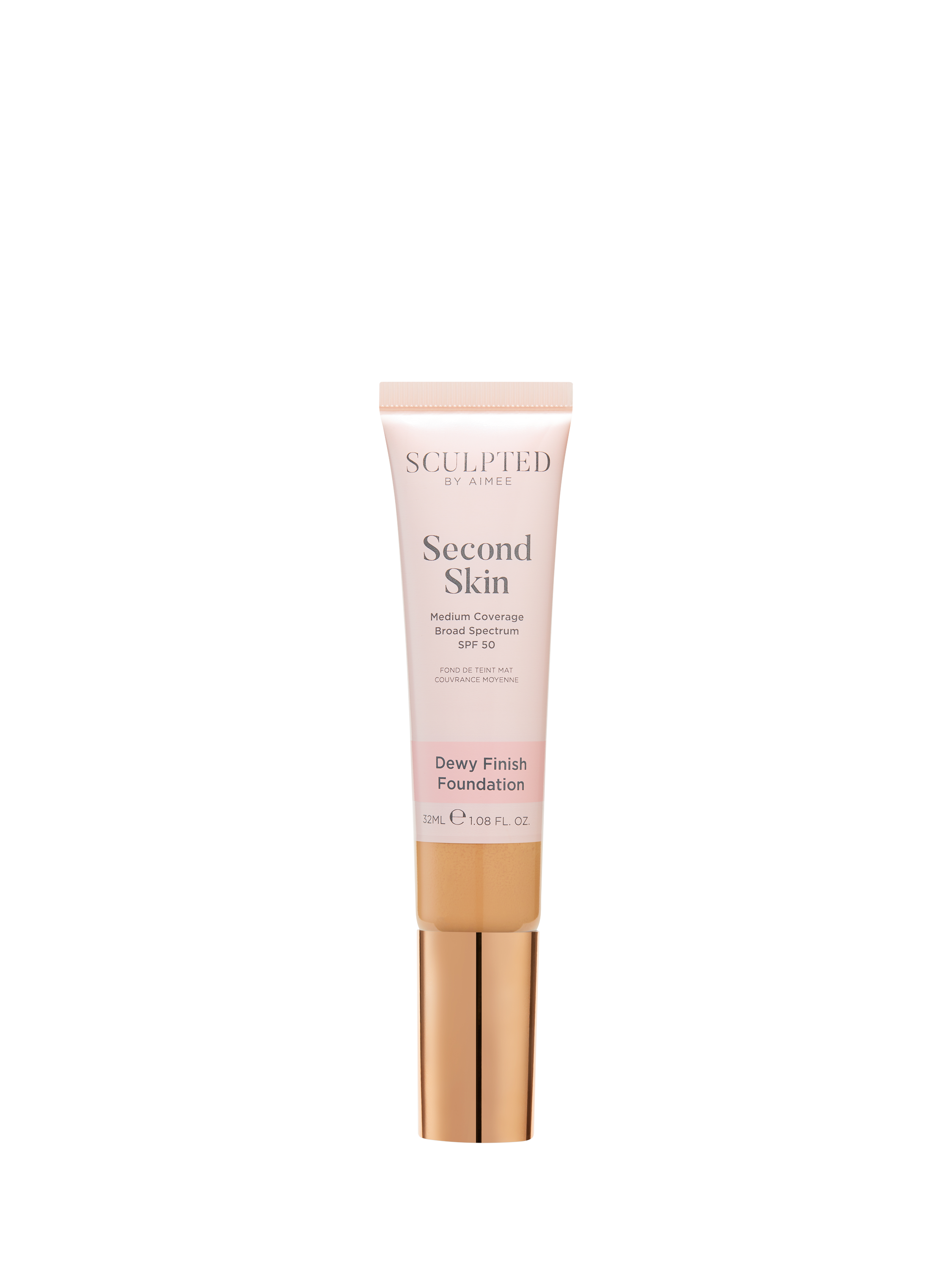 Product image 1 of 4, which shows Sculpted By Aimee Second Skin Dewy Foundation, Tan Neutral 5.25