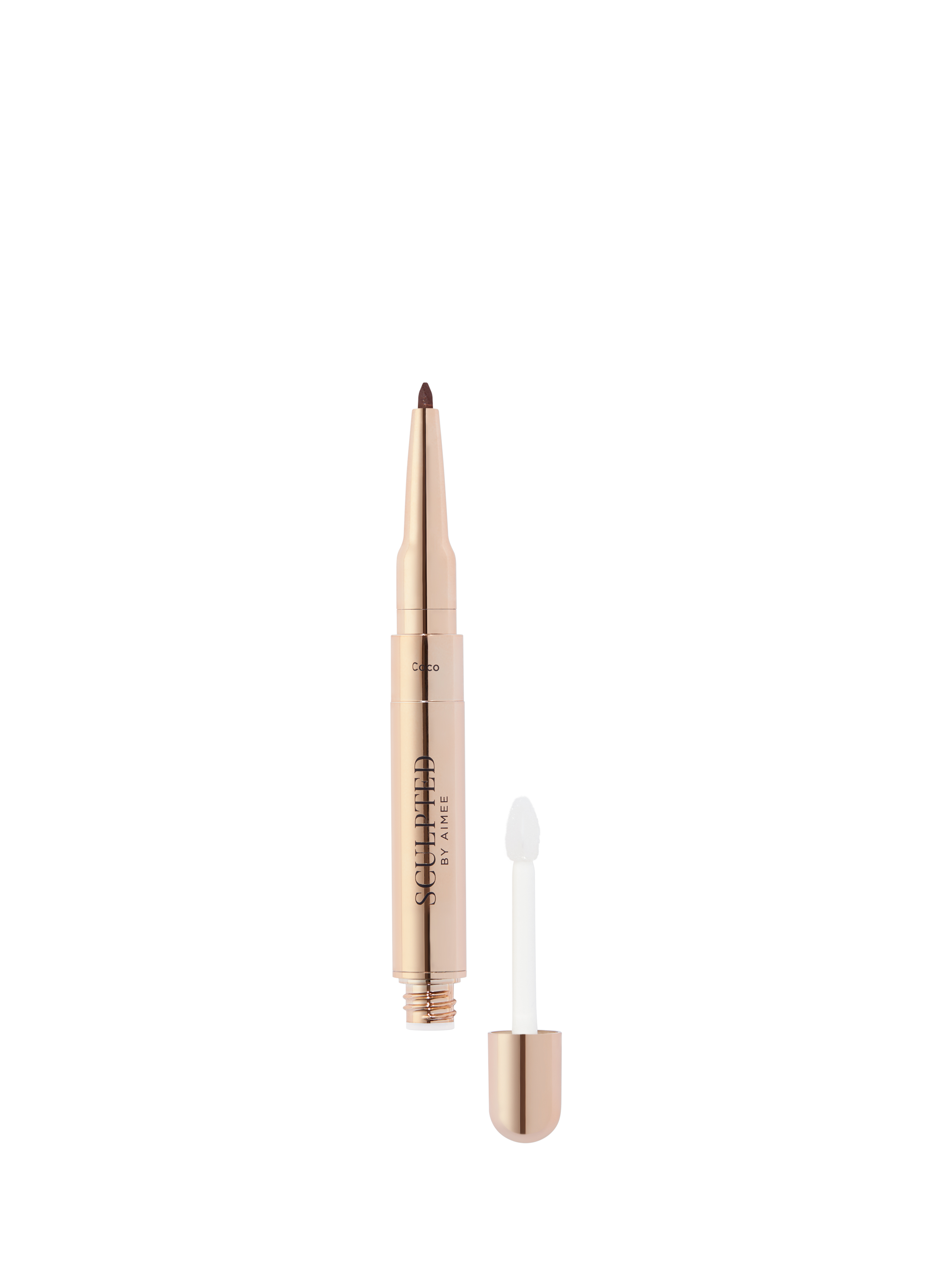 Product image 1 of 5, which shows Sculpted By Aimee Line & Shine Lipliner & Gloss Duo, Coco