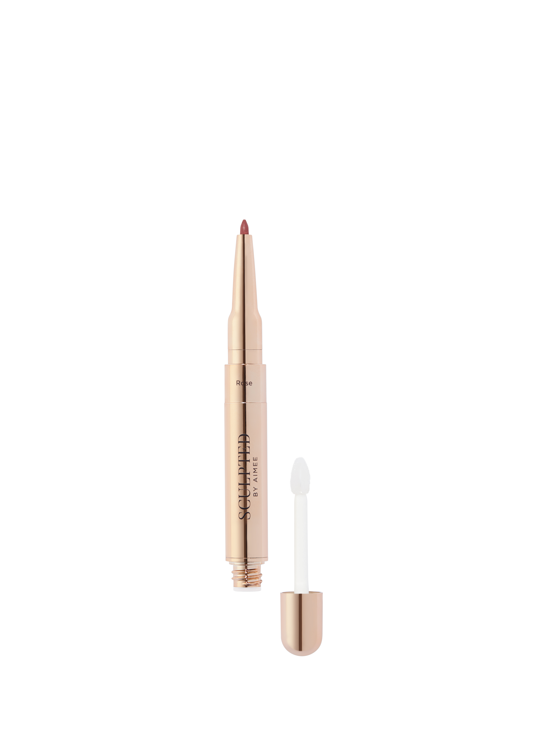 Product image 1 of 5, which shows Sculpted By Aimee Line & Shine Lipliner & Gloss Duo, Rose