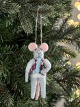 John Lewis Heirloom Splendour Mouse with Tie Felt Tree Decoration