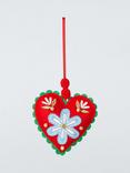 John Lewis Worldly Treasures Embroidered Heart Tree Decoration