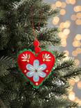 John Lewis Worldly Treasures Embroidered Heart Tree Decoration