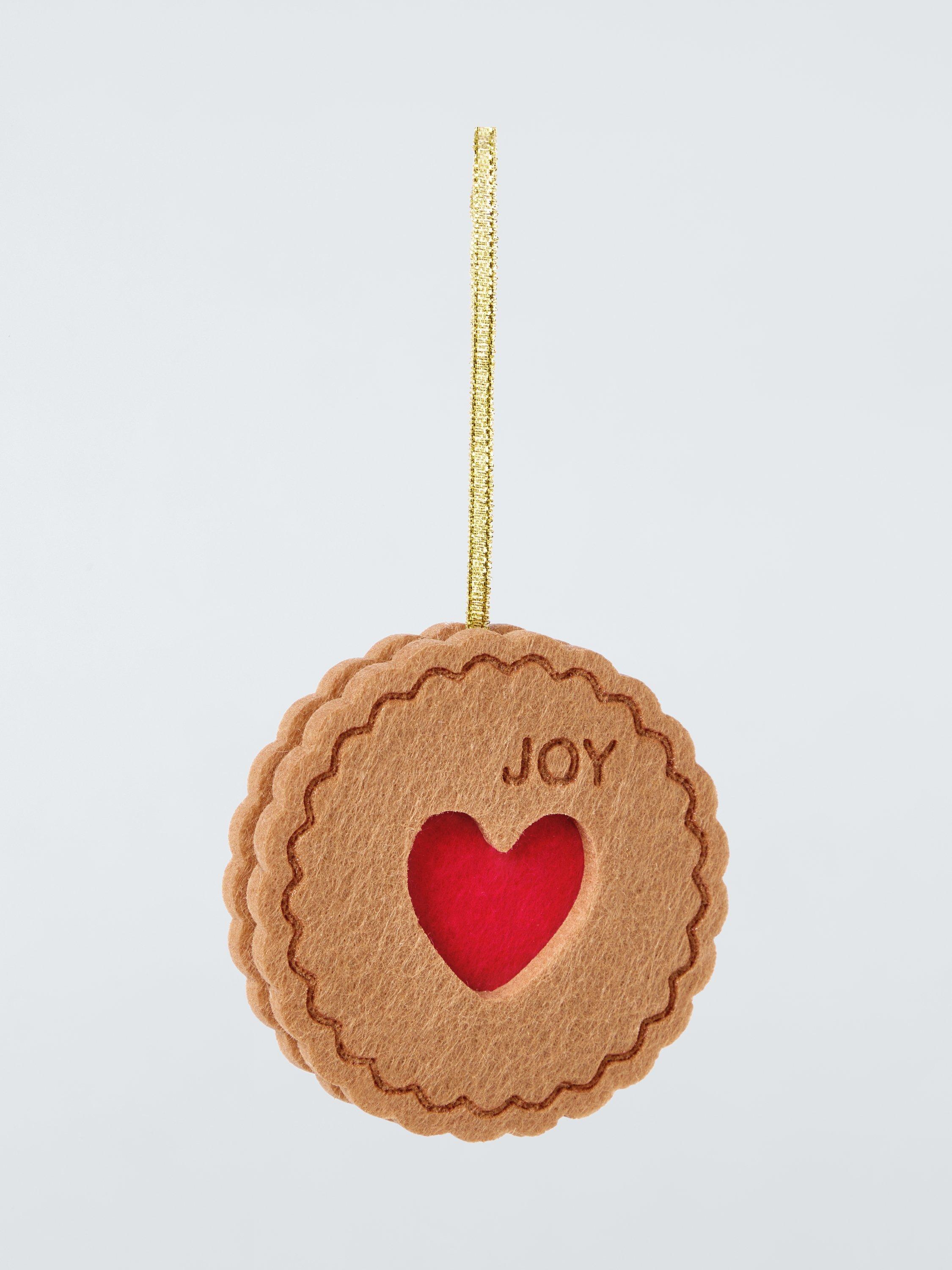 John Lewis Heirloom Splendour Jam Heart Biscuit Felt Tree Decoration