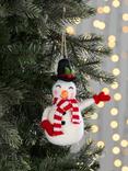 John Lewis Heirloom Splendour Snowman in Striped Scarf Felt Tree Decoration