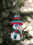 John Lewis Worldly Treasures Dressed Snowman Felt Tree Decoration