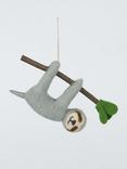 John Lewis Worldly Treasures Hanging Sloth Felt Tree Decoration